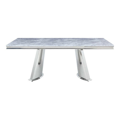 DINING TABLE W/ENGINEERING STONE TOP & PEDESTAL BASE