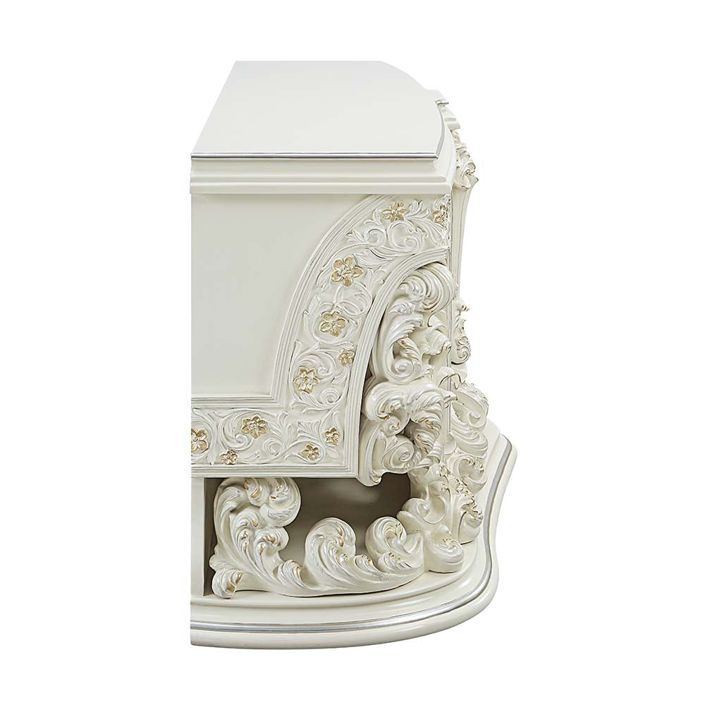 paxley server, antique white finish