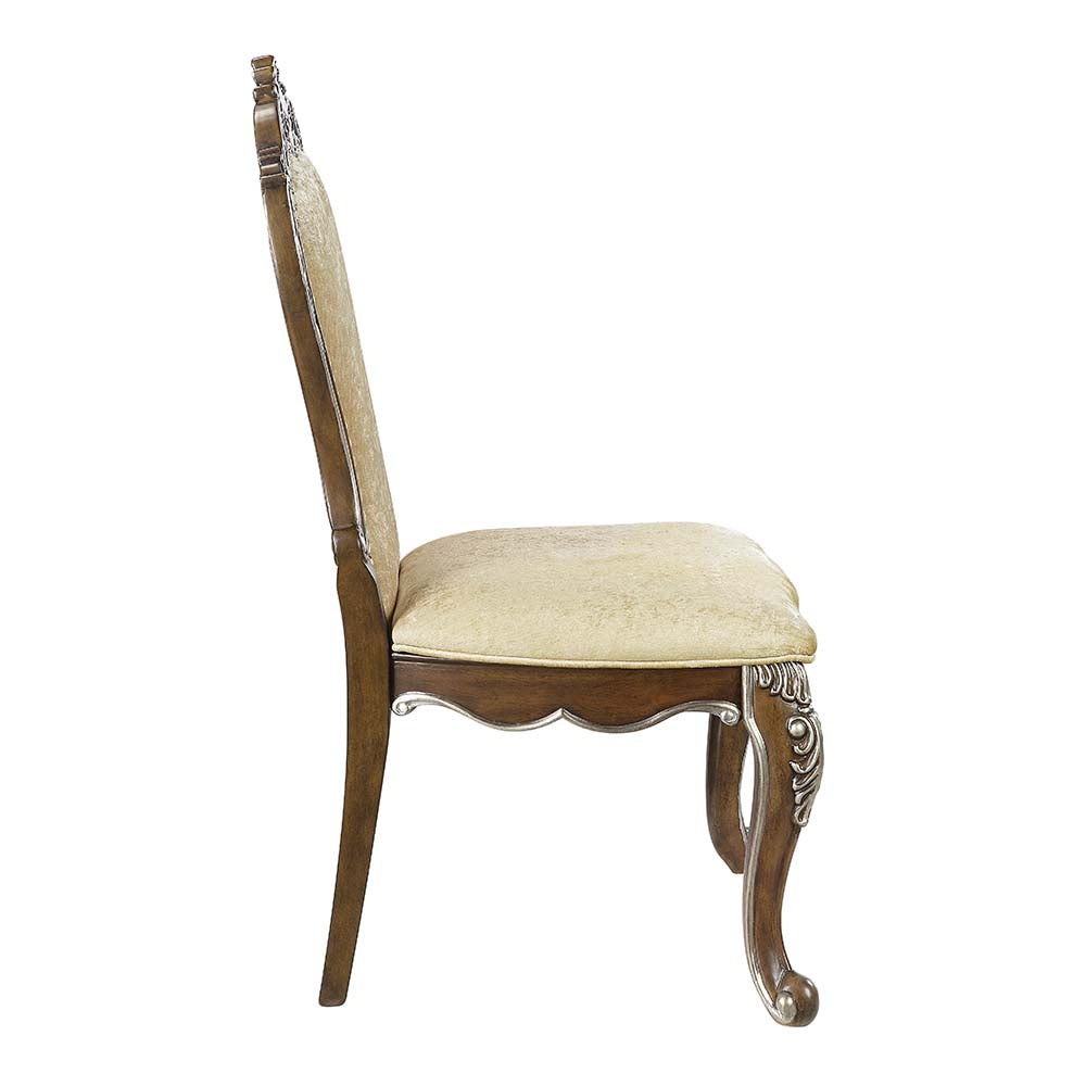 cercie side chair (set-2), antique oak finish