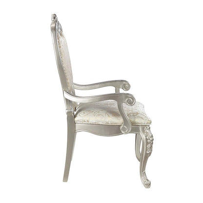 Carine Bently Arm Chair (Set-2), Fabric & Champagne Finish