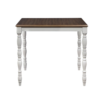 Sheim 5PC Pack Counter Height Table Set, Beige Fabric, Gray & Weathered Oak Finish