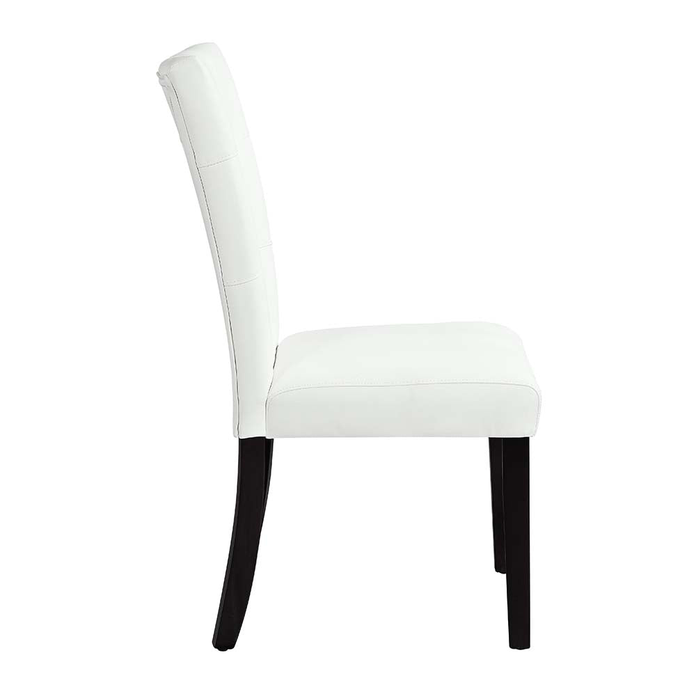 sheridan side chair (set-2), white synthetic leather & black finish