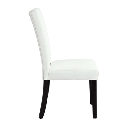 Sheridan Side Chair (Set-2), White Synthetic Leather & Black Finish