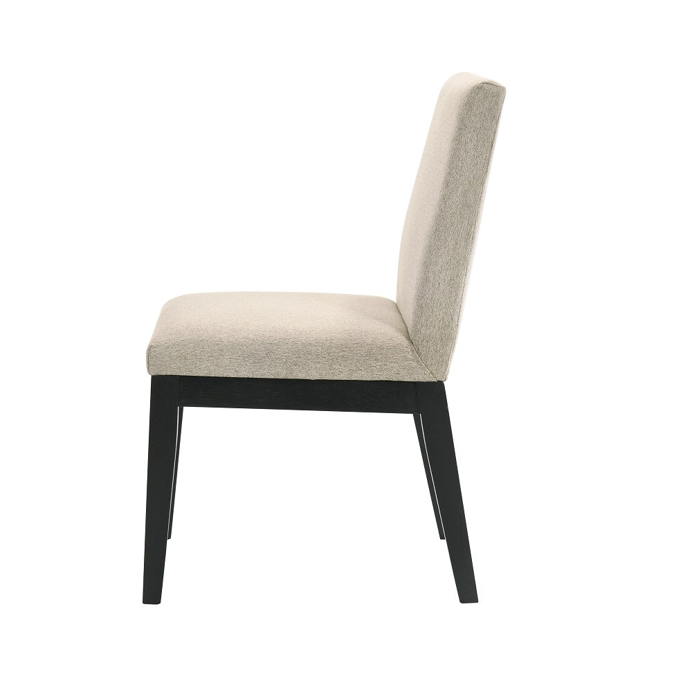 siecross side chair (set-2), beige fabric & black finish