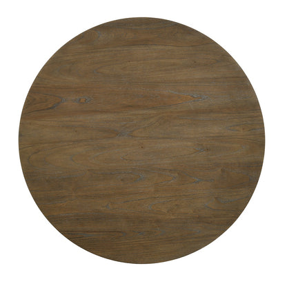 Silas Round Dining Table, Weathered Oak Finish