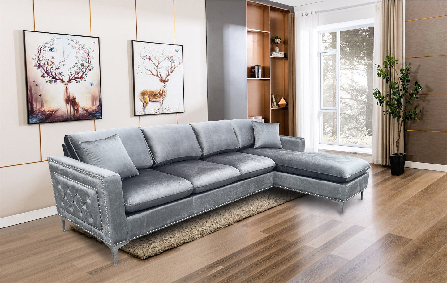 flavia dark gray sectional