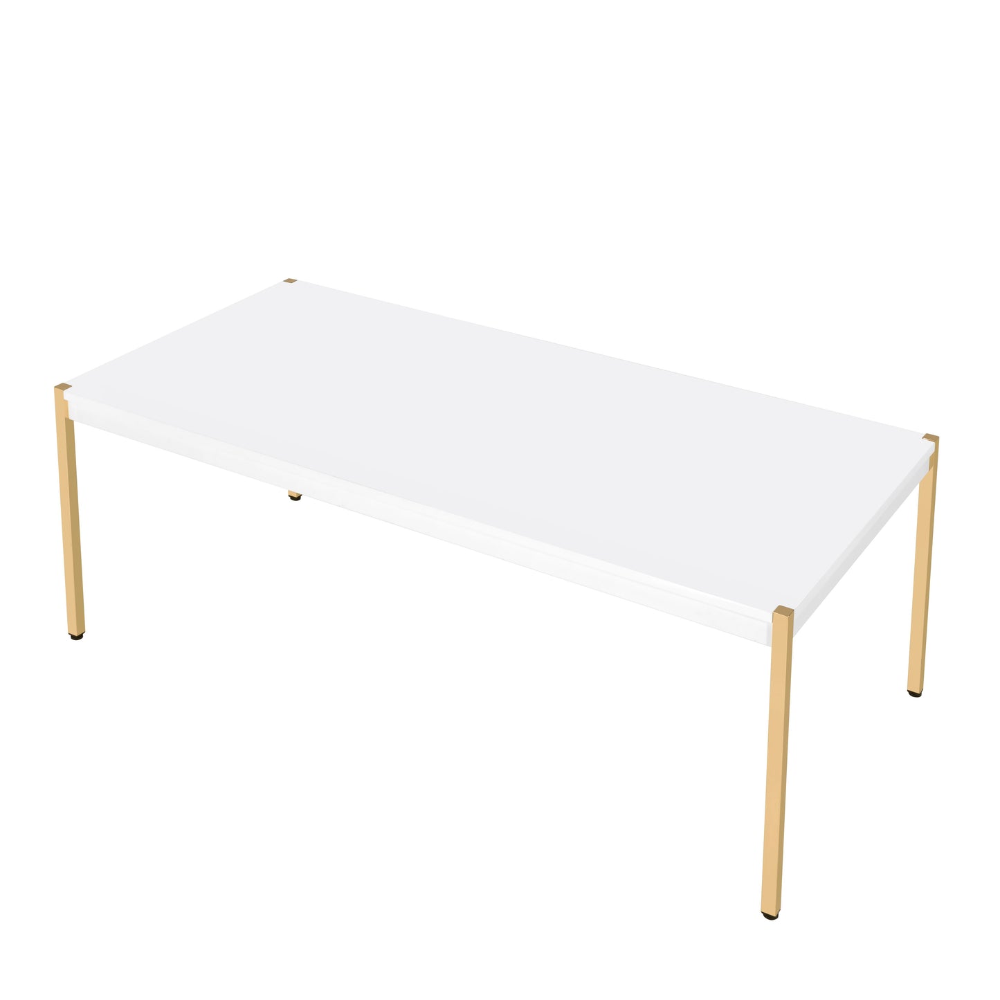 tammy coffee table, white & gold finish