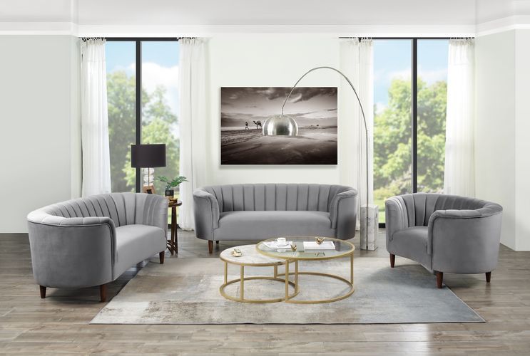 tarian sofa, gray velvet