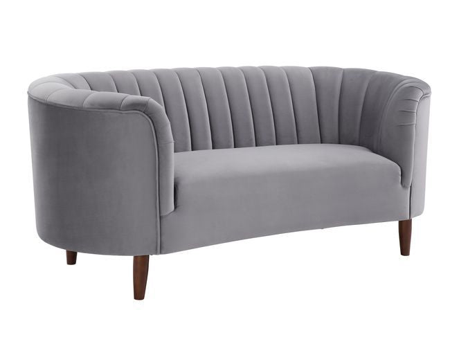 tarian loveseat, gray velvet