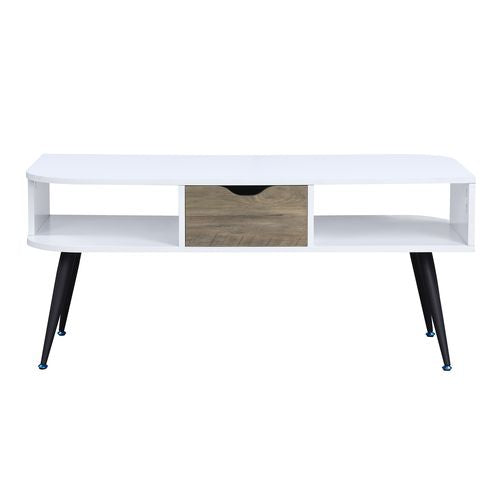 thotton coffee table, white & black finish