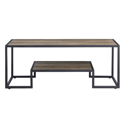 Thurshan Coffee Table, Rustic Oak & Black Finish