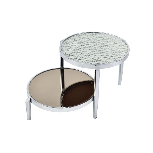 treyton coffee table, glass & chrome finish