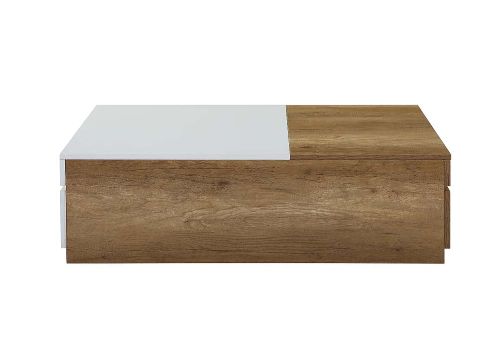 tsula coffee table, oak & white finish