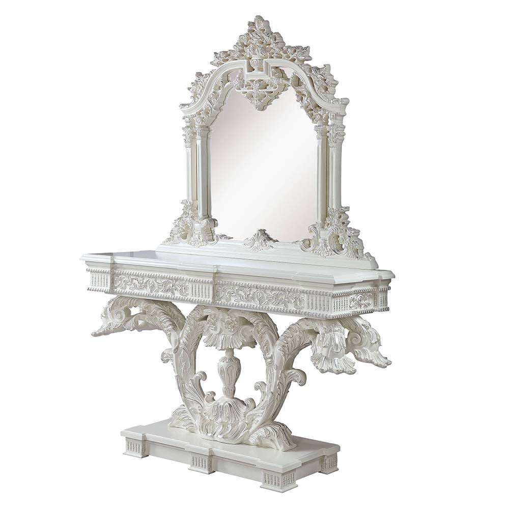 patli mirror, antique white finish