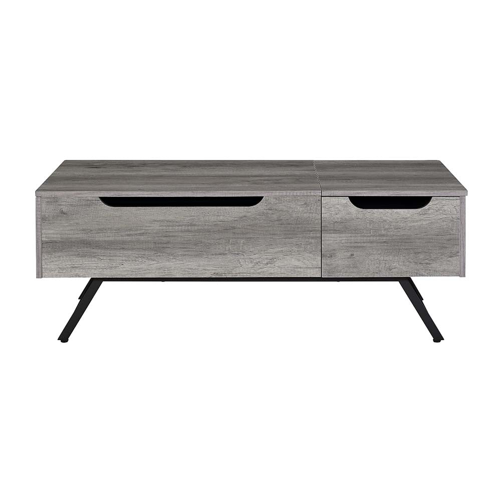 ioakim coffee table w/lift top, gray oak finish