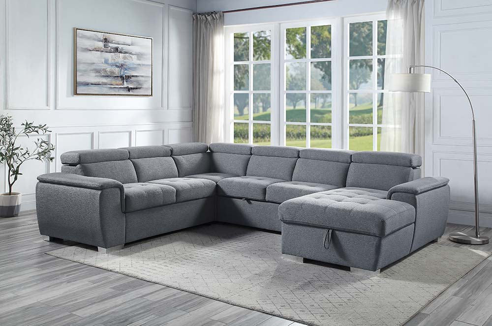 sectional sofa w/sleeper & storage