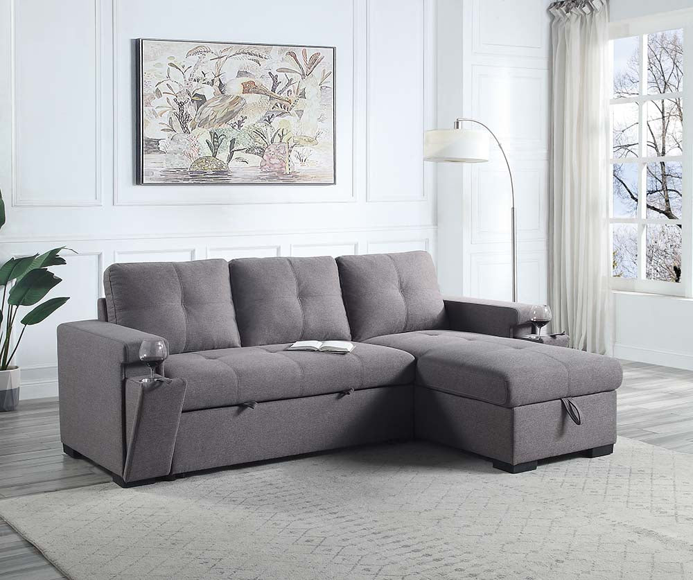 sectional sofa w/sleeper & storage