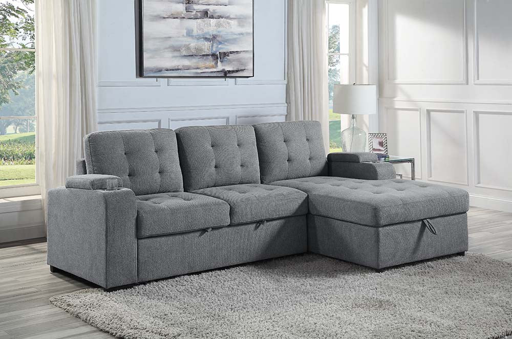 sectional sofa w/sleeper & storage