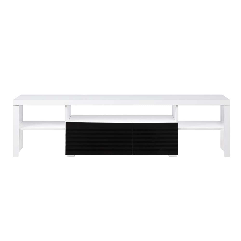 madrona ii tv stand, white & black high gloss finish