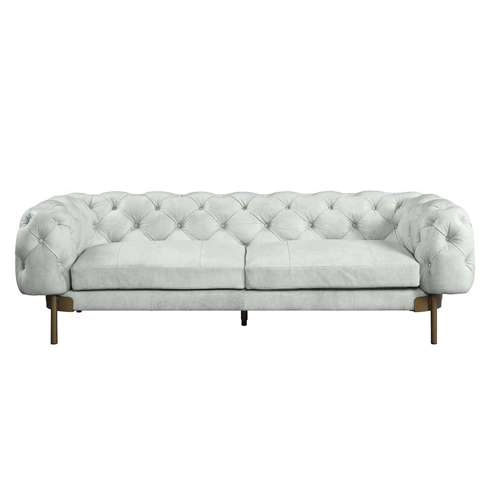 valiant sofa, vintage white top grain leather