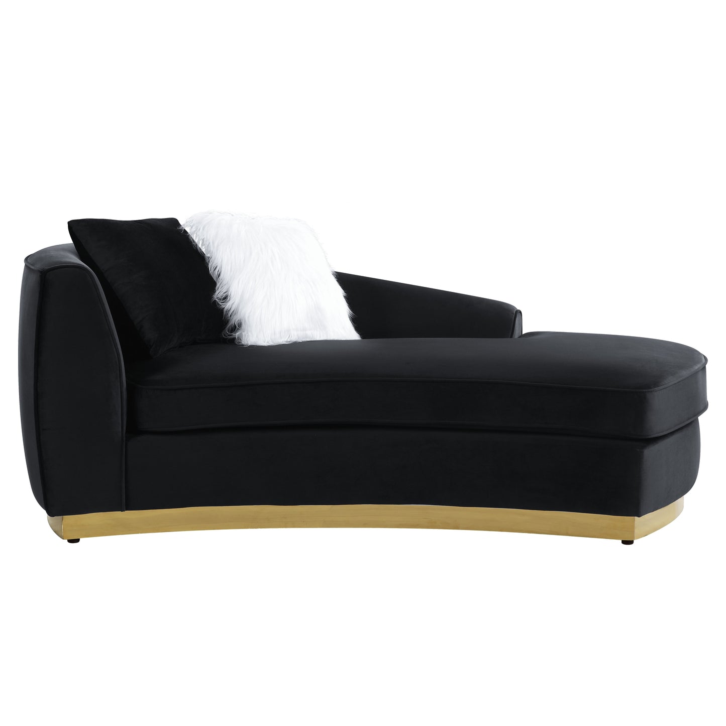 vanaheim chaise w/2 pillows, black velvet