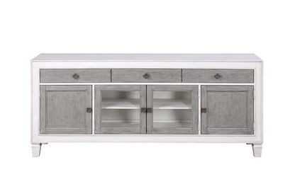 Rashard TV Stand, Rustic Gray & Weathered White Finish