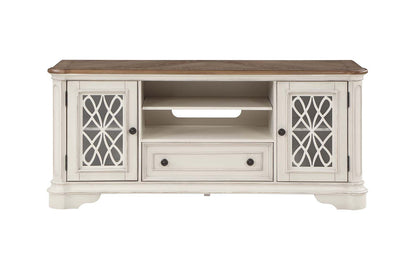 Babs TV Stand, Oak & Antique White Finish