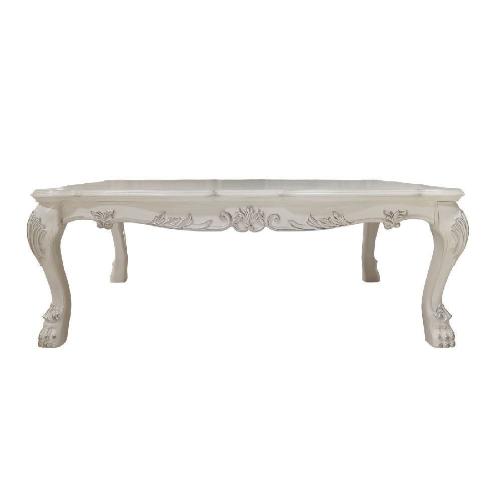 aditya coffee table, bone white finish