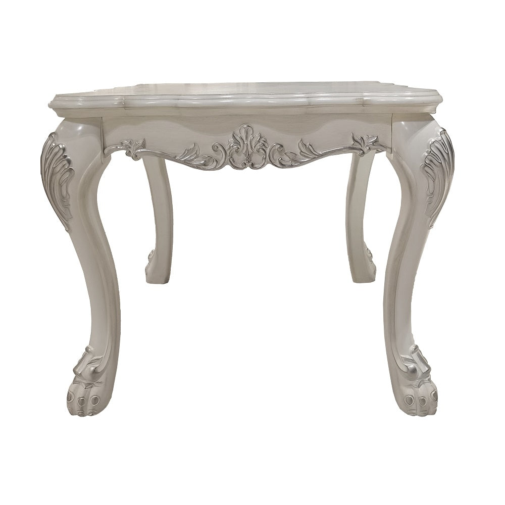 aditya end table, bone white finish