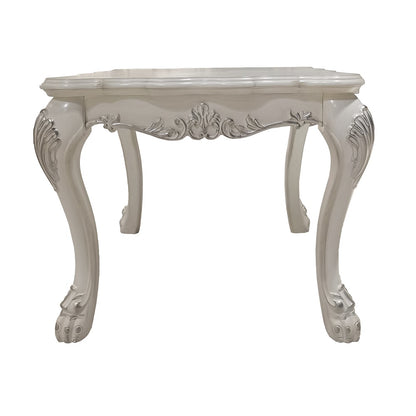 ADITYA End Table, Bone White Finish