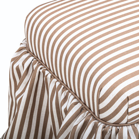 Colette Laurent Striped Performance Linen Skirted Ottoman - image 4