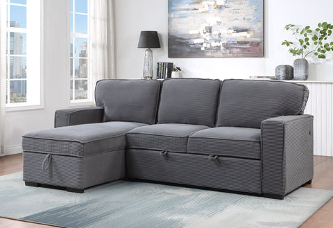 Jennifer Light Grey REVERSIBLE PULL OUT SOFA BED