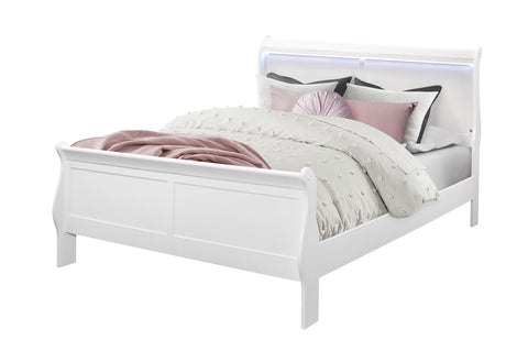 James White QUEEN BED GROUP WITH LED