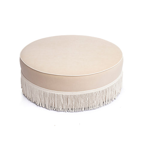 Margaux Valois Tasseled Round Ottoman - image 3
