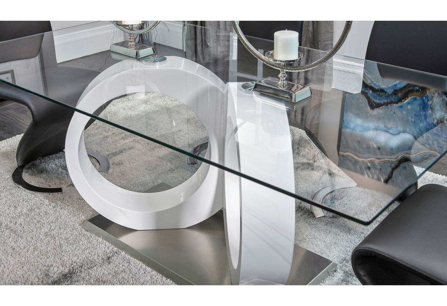 jordan grey dining table + 4 dc