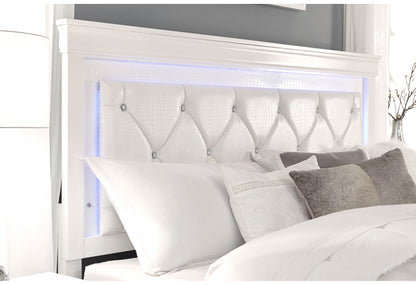 Amber White KING BED WITH LED