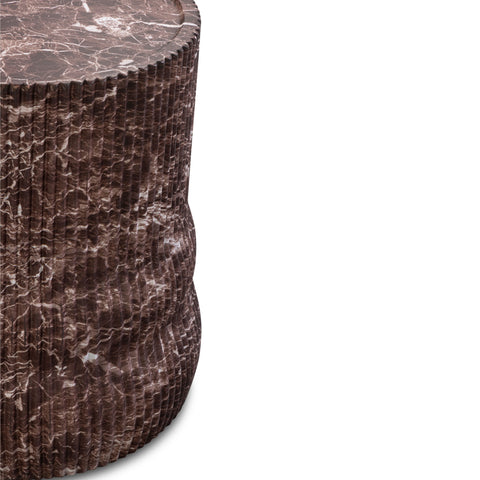 Noemie Chantilly Red Faux Levanto Marble Indoor/Outdoor Concrete Side Table - image 4