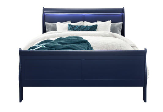 James Blue QUEEN BED WITH LED