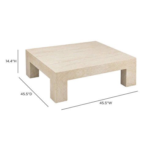 Delphine Siena 46" Faux Travertine Indoor/Outdoor Concrete Coffee Table - image 7