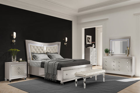 Amelia QUEEN BED GROUP WITH LED