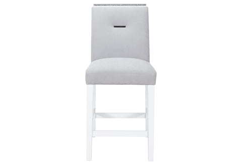 Andros White Bar Set (New Chair) SQUARE BAR TABLE + 4 BS