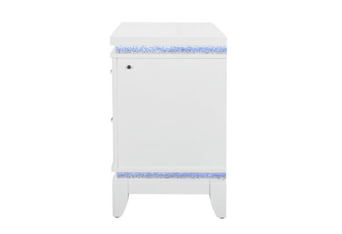 Riley White NIGHTSTAND WITH LED AND USB