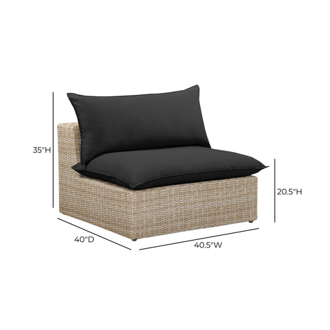 Ines Castaigne Performance Fabric &amp; Wicker Outdoor Armless Chair - image 6
