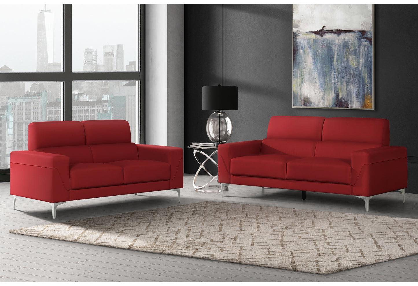 ariel red sofa