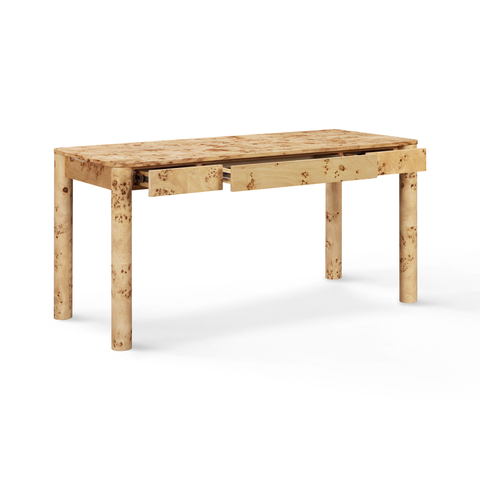 Anais Capri 60" Natural Burl 3-Drawer Work Desk - image 5