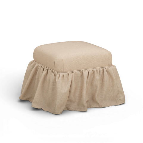 Colette Laurent Yellow Gingham Performance Linen Skirted Ottoman - image 4