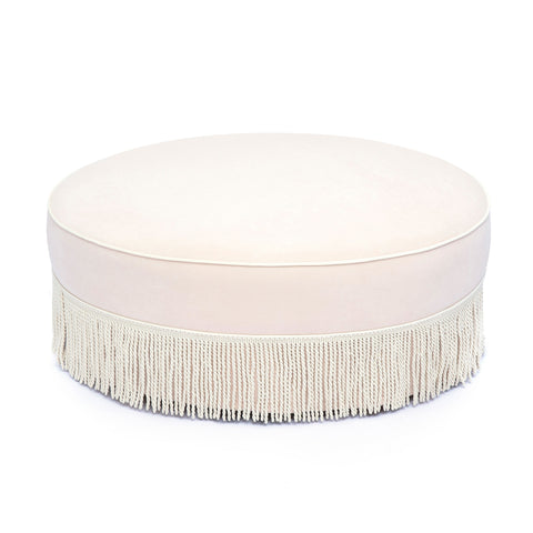 Margaux Valois Tasseled Round Ottoman - image 2