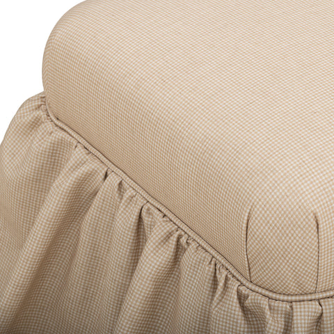 Colette Laurent Yellow Gingham Performance Linen Skirted Ottoman - image 5
