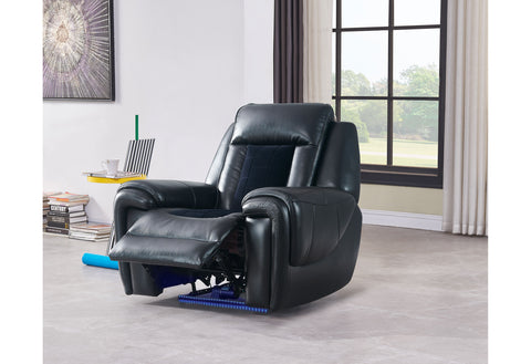 Jared U0700 BLANCHE BLACK VELVET POWER RECLINING SOFA/ POWER CONSOLE RECLINING LOVE SEAT W/LED/ POWER RELINER W/LED