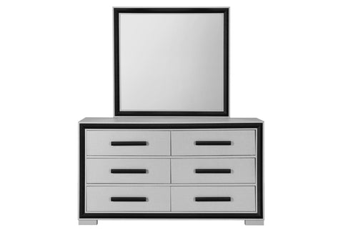 Paris Grey/Black FULL BED WITH LED, DRESSER, MIRROR AND NIGHTSTAND